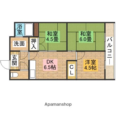 岡田マンション(3DK/2階)の間取り写真