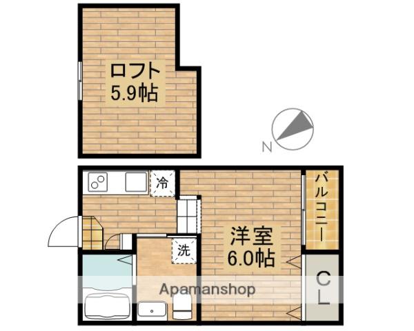 プレスト堺(1K/2階)の間取り写真