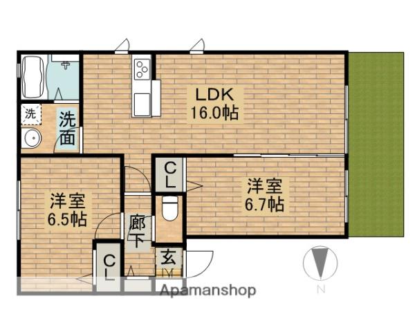 エーデルハイム3(2LDK/1階)の間取り写真