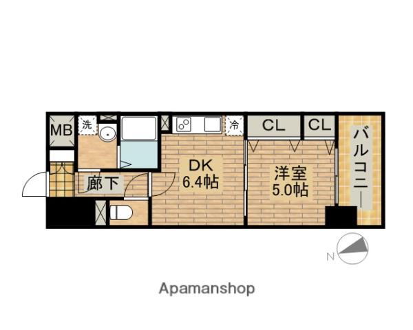 シティーコート堺駅前ロータリー(1DK/8階)の間取り写真