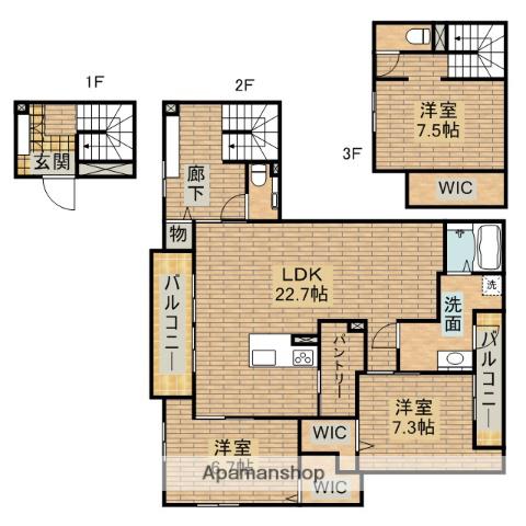 ファイブヒルズ欅 壱番館(3LDK/1階)の間取り写真
