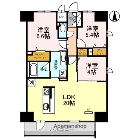 グラン ラヴィ レジデンス(3LDK/12階)の間取り写真