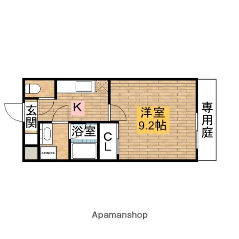 フジパレス北清水町3番館(1K/1階)の間取り写真