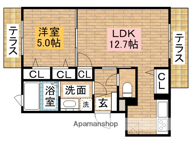シャーメゾン アグレアーブル(1LDK/1階)の間取り写真