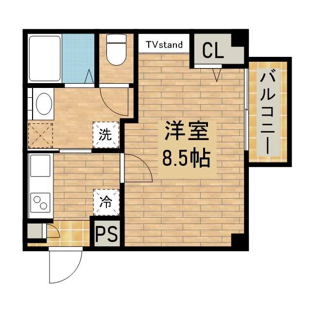 エヌエムスワサントドゥイースト(1K/1階)の間取り写真