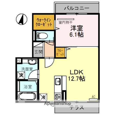 ヴィクトワール(1LDK/1階)の間取り写真
