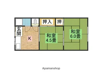 日栄ハウス(2K/2階)の間取り写真
