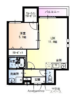 フジパレス堺大浜中町(1LDK/3階)の間取り写真