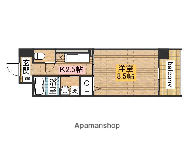 サニーキャンプ今池(1K/1階)の間取り写真