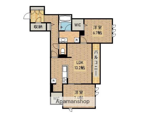 ARIETTA 東三国ヶ丘(2LDK/2階)の間取り写真