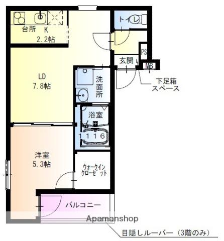 フジパレス堺北庄町(1LDK/3階)の間取り写真