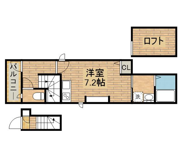 アルテシマ戎之町(ワンルーム/2階)の間取り写真