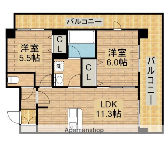 プレステージ10番館(2LDK/7階)の間取り写真