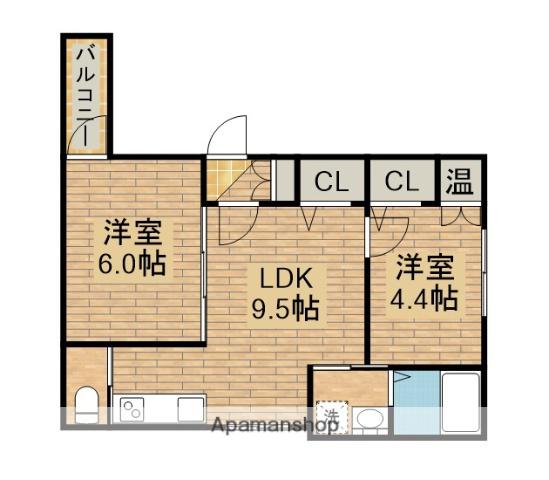 GRANDIR石津川(2LDK/3階)の間取り写真
