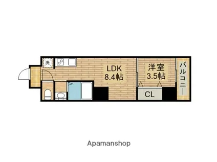 GARDENIA堺東(1LDK/10階)の間取り写真