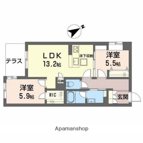 GRANDE-TOA 北花田(2LDK/1階)の間取り写真
