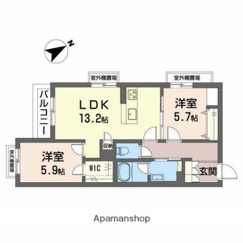 GRANDE-TOA 北花田(2LDK/2階)の間取り写真