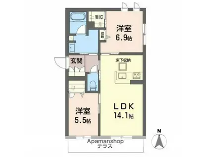 ISISCORE(2LDK/1階)の間取り写真