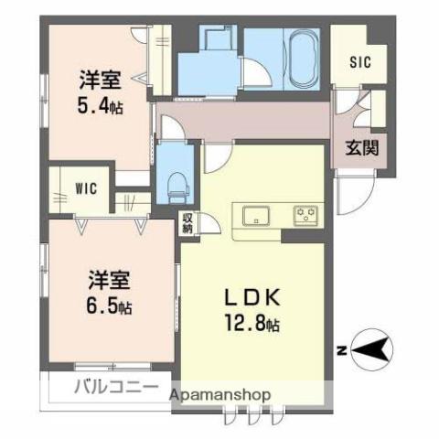 SHAMAISONECRACIE(2LDK/2階)の間取り写真
