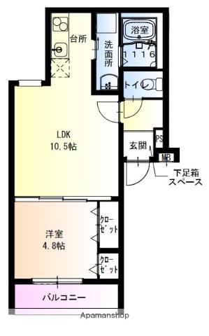 フジパレス堺もず5番館(1LDK/1階)の間取り写真