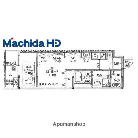 エヌエムキャトフヴァンキャトルズ(1LDK/1階)の間取り写真