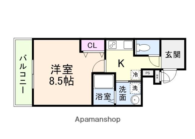 フジパレス三国ヶ丘Ⅰ番館(1K/1階)の間取り写真