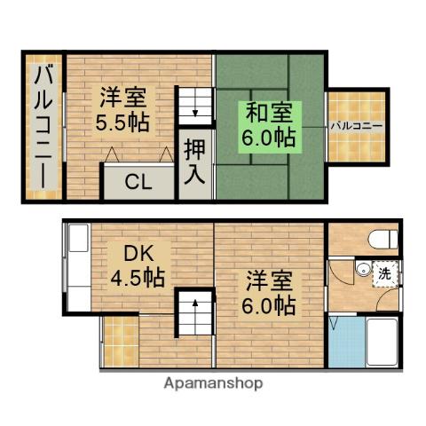 浜寺船尾町西２丁テラス(3DK)の間取り写真