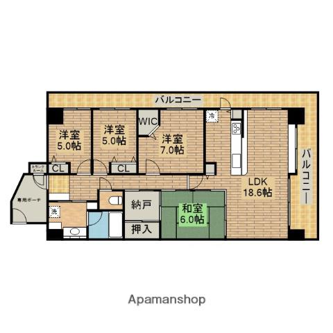 ケイズパーク堺・北花田(4SLDK/5階)の間取り写真