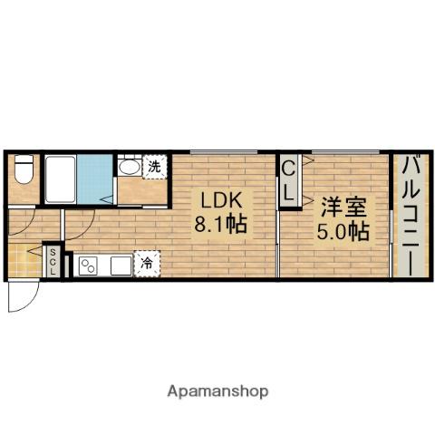 REVITA鳳北町3丁(1LDK/1階)の間取り写真