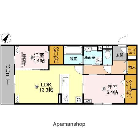 パサログランデ百舌鳥本町3丁(2LDK/2階)の間取り写真