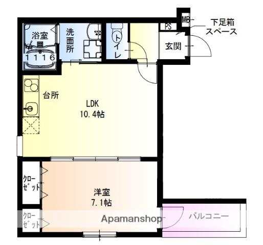 フジパレス堺北花田5番館(1LDK/2階)の間取り写真
