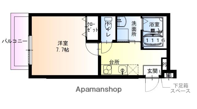 フジパレス湊サウス(1K/3階)の間取り写真