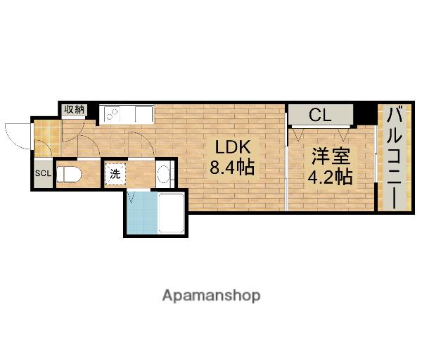 クローバー・グランツ三国ヶ丘(1LDK/9階)の間取り写真