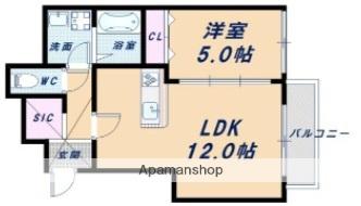 ハウスモメゾン大浜 B(1LDK/1階)の間取り写真