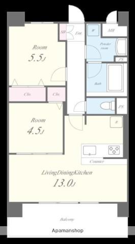 アトリエール堺寺地町(2LDK/8階)の間取り写真