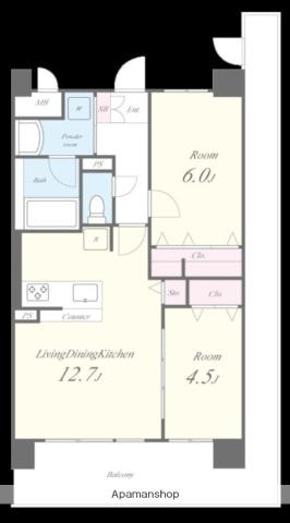 アトリエール堺寺地町(2LDK/7階)の間取り写真