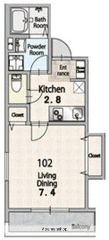 ハピネスコート堺香ヶ丘(1K/1階)の間取り写真