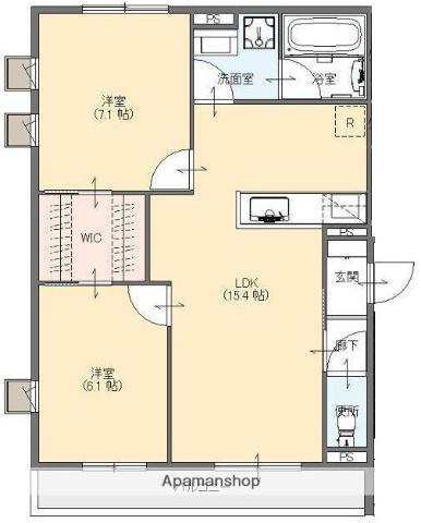 ボナールシャルトⅢ(2LDK/1階)の間取り写真
