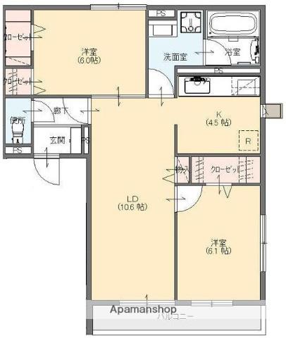 ボナールシャルトⅢ(2LDK/1階)の間取り写真