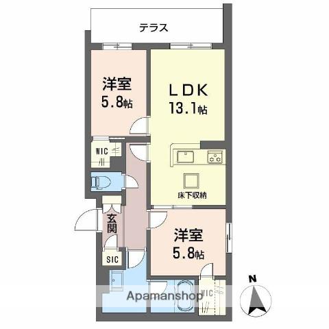シャーメゾン東雲(2LDK/1階)の間取り写真