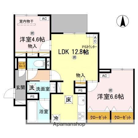クラシスト新金岡(2LDK/1階)の間取り写真