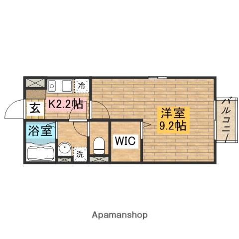 メゾンドールKASA(1K/1階)の間取り写真