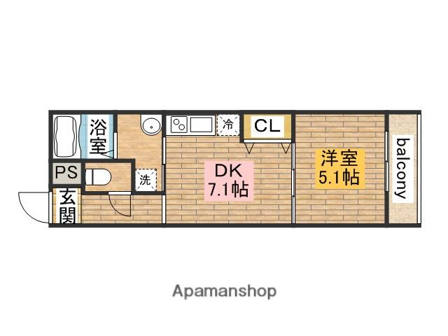 フジパレス堺なかもずⅠ番館(1DK/3階)の間取り写真