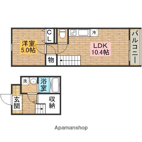 フジパレス 光竹庵(1LDK/2階)の間取り写真