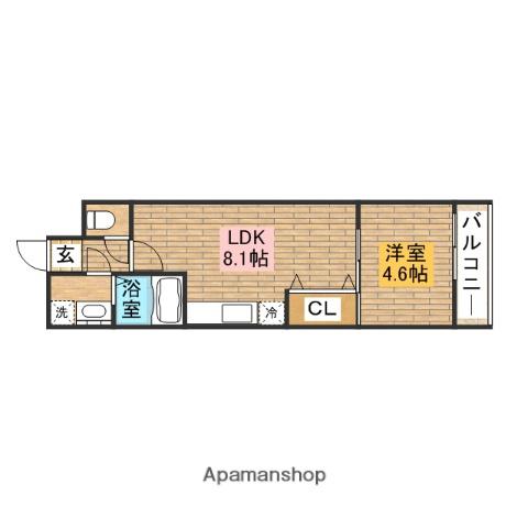 フジパレス堺大浜3番館(1LDK/1階)の間取り写真