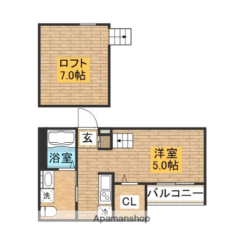 エール賑(1K/1階)の間取り写真