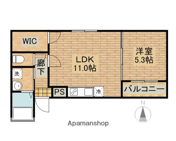 フジパレス堺北長尾(1LDK/1階)の間取り写真