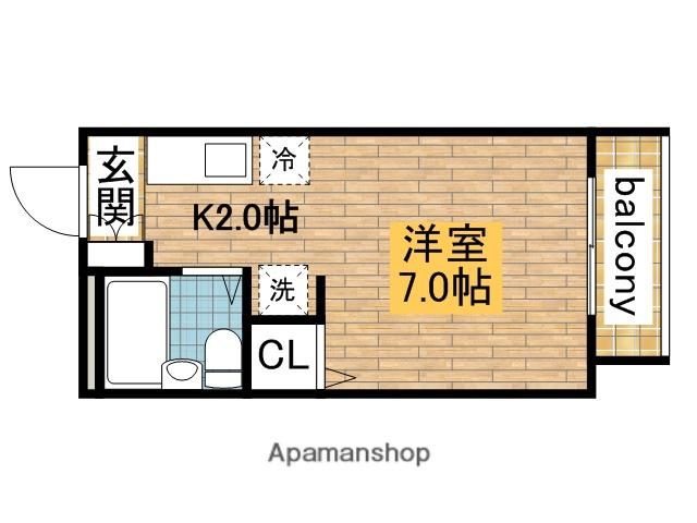 エクセルガーデン堺(1K/2階)の間取り写真