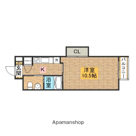 NOUVELLE VIE(1K/2階)の間取り写真