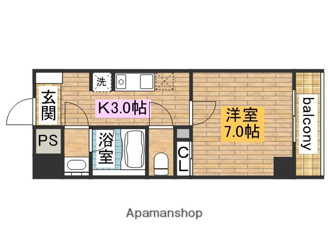 サザンクレスト堺東(1K/3階)の間取り写真